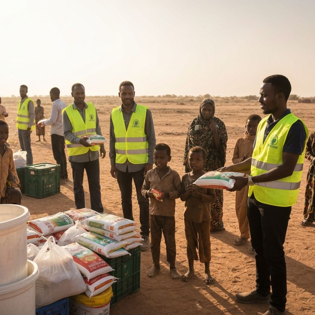 Emergency Food Relief - Somalia - humanitarian aid project showing impact in Mogadishu, Somalia